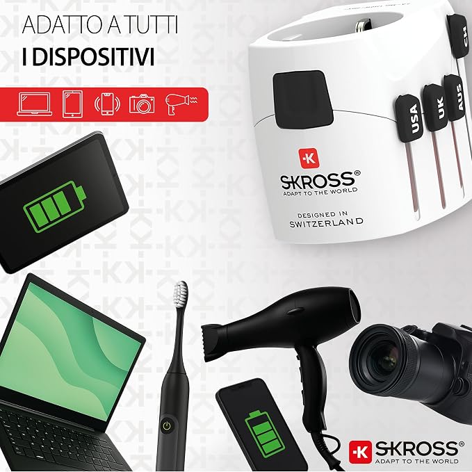 SKROSS Travel Adapter Pro 7A, White
