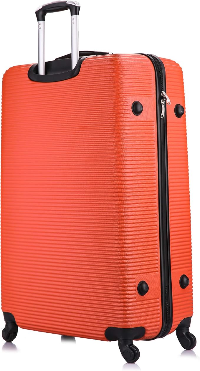 InUSA ROYAL Hardside Spinner Luggage with Ergonomic Handles | Spacious Travel Suitcase with Four Spinner Wheels and Studs | 32 Inch Extra Large Spinner Luggage | Orange