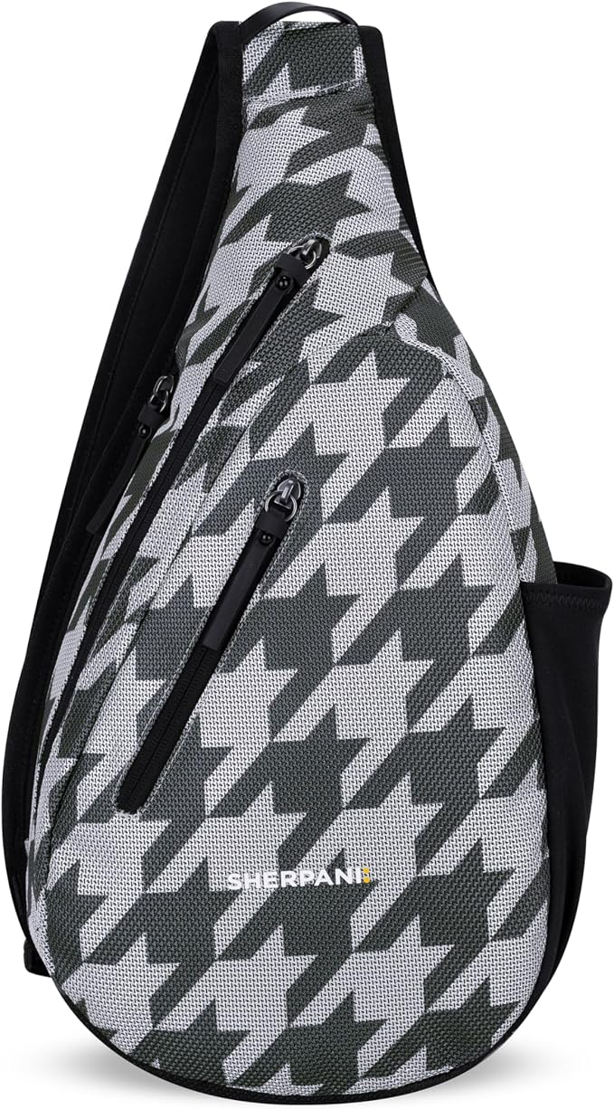 Sherpani Esprit, Anti Theft Sling Bag, Right-Handed Sling Purse, 10L Travel Bag, Crossbody Backpack, Travel Gift, Fits 10 Inch Tablet (Houndstooth)