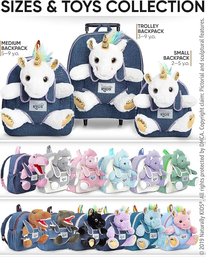 Naturally KIDS Unicorn Toys for Girls Age 4-6, Gifts for 5 Year Old Girls, Toddler Unicorn Backpack