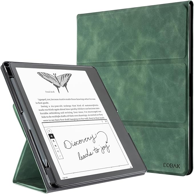 CoBak Case for E-Reader - All New PU Leather Cover with Auto Sleep Wake Feature for Tablet Reader 10.2" 2022 & 2024 Released with Pen Holder (not Compatible with Remarkable)