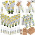 Leelosp 24 Sets Capri Lemon Hand Cream and Lip Balm Nail File Gift Bulk Summer Lemon Party Favors Wedding Favor for Guest Travel Size Hand Lotion Lip Balm Gifts Set Bridal Baby Shower Birthday