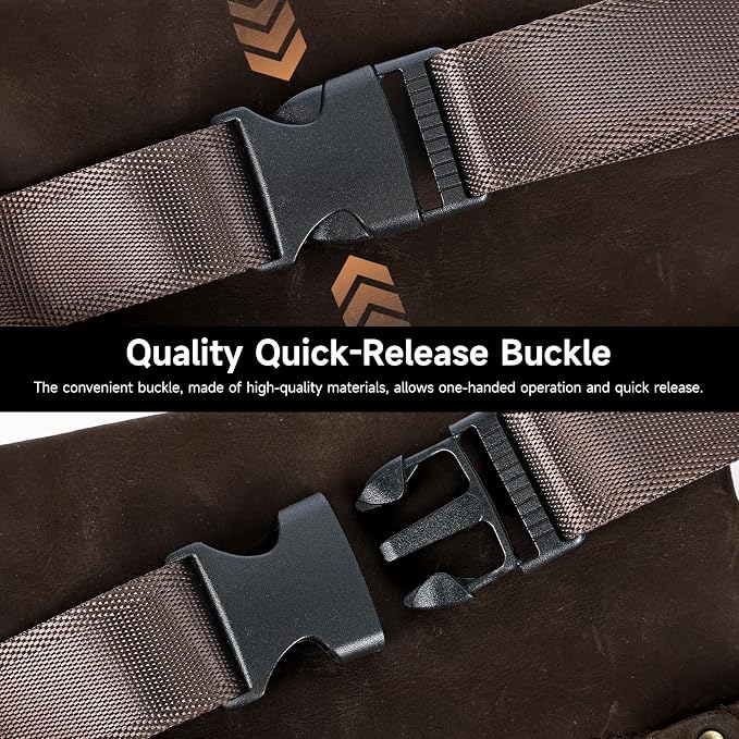 NIUCUNZH Genuine Leather Fanny Pack for Men Women Slim Waist Purses Sling Crossbody Bags Vintage Coffee