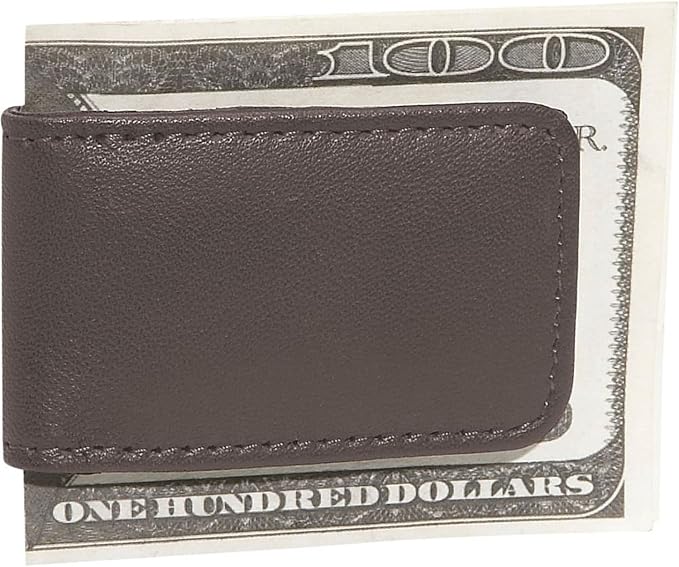 Royce Leather Magnetic Money Clip In Genuine Leather With Suede Lining Money Belt, Brown