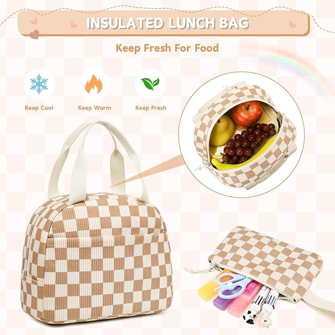 MUSEVOS Girls Backpack with Lunch Bag, Elementary Middle School Backpack, Large Capacity Kids Bookbag 3 Pcs Set