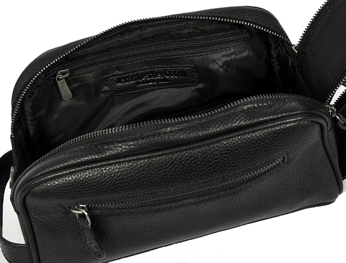 10" Premium Leather Toiletry Travel Pouch With Waterproof Lining | King-Size Handcrafted Vintage Dopp kit By Aaron Leather Goods (Jade Black)