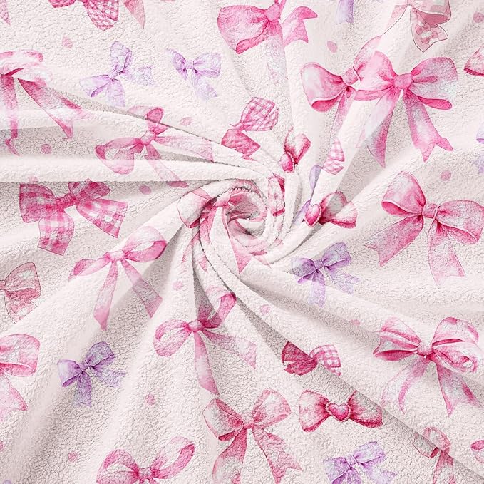 Pink Bow Couch Covers for 3 Cushion Couch Sofa Pet Friendly,Dreamy Princess Style Bowknot Seater Sofa Cover Slipcovers,Cute Bowknot Bow Tie Cat Furniture Protector,91"x118" Light Pink Room Decor