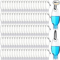 Yalikop 100 Pcs Traveling Bottles with Keychain 1oz Clear Plastic Keychain Bottle Leakproof Refillable Empty Keyring Container Liquid Packing Container Portable Bottle with Clear Lid for Liquid Cream