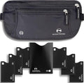Alpine Rivers RFID Money Belt for Travel - Hidden Waist Pouch Passport Holder with RFID Card Sleeves, Slim and Adjustable Fit for Men and Women