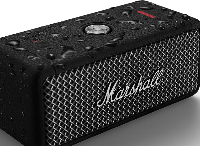Marshall Emberton II Portable Bluetooth Speaker - Rugged Waterproof/Dust-Proof Design | Loud Stereo Sound, Deep Bass | Compact and Wireless for Travel and Outdoors - Black and Steel
