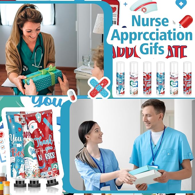 90 Pcs/ 30 Sets CNA Week Gifts Bulk 2026 Nursing Assistant Hand Cream & Lip Balm with Bags and Tags, Thank You Gifts for Hospital Staff Medical Assistant Nursing Graduation Favors