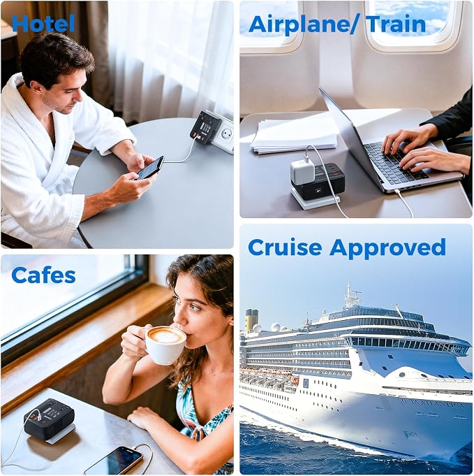 Upgraded 350W Voltage Converter US to Europe for Hair Straightener Shaver Toothbrush CPAP Camera Cell Phone - 220V to 110V Converter for European Travel, Power Converter Adapter Combo with PD Chargers