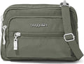 Baggallini Triple Zip Small Crossbody Bag for Women - Lightweight Convertible Fanny Pack Belt Bag