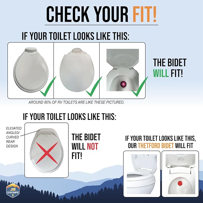Clean Camper The Original RV Bidet Self-Cleaning Dual Nozzles | Non-Electric, Reversible Design | Easy Installation, RV Waterline Compatible | Adjustable Gentle Water Pressure | Eco-Friendly