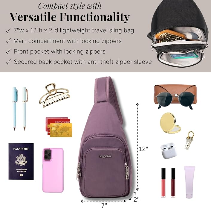 Baggallini Securtex Anti-Theft Daytripper Sling