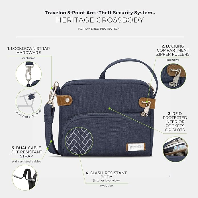 Travelon Anti-Theft Heritage Small Crossbody Bag