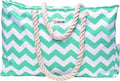 Beach Bag and Pool Bag Has Cooler Pocket, 7 Pockets Total, Zip Top. Family Size Waterproof Beach Tote