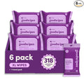 goodwipes Flushable Wipes for Adults - Lavender Butt Wipes for Women & Men, Septic Safe, Toilet & Bathroom Essentials, Extra Large, 318 Count (6 Packs and 1 Travel Pack)
