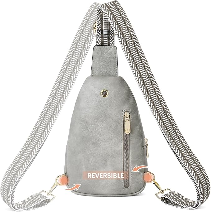 BOSTANTEN Sling Bag for Women Leather Crossbody Bags Fanny Pack Chest Bag for Travel