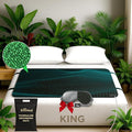 Luxury Tourmaline Grounding Mat for Bed – King 75” x 27” Conductive PU Leather Surface, Quality Certified, Includes Silver Sleep Mask & 15ft Cord