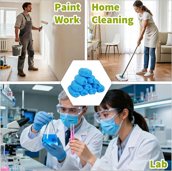 520 Pcs Disposable Boot Covers Bulk Disposable Non Woven Shoe Covers Blue Shoe Protector Non Slip Protector for Museum, Home, School, Office One Size Fits Most