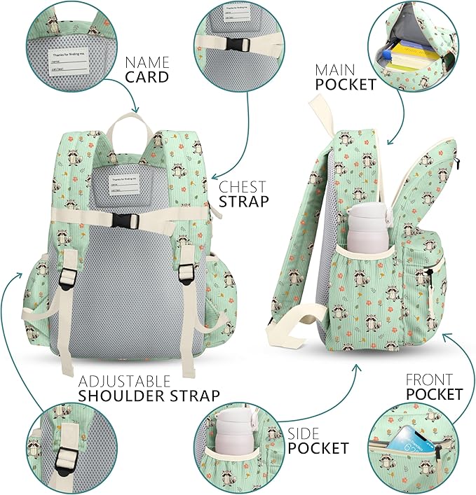 atgark Corduroy Toddler Backpack for Boys 2-5: Preschool Backpack for Boys