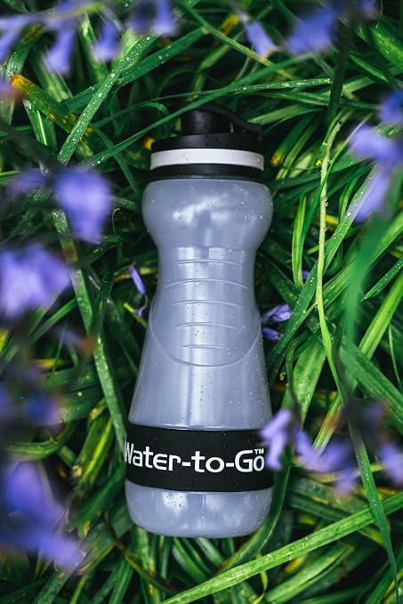 Small Filtered Water Bottle (18.5oz/55cl) Value Bundle with Three Filters, Nanofiltration Water Bottle with Filter for Travel, BPA-Free Bioplastic. Green