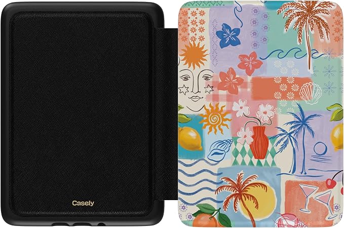 Casely Kindle Case | Tropical Heat | Beachy Collage | Compatible with 7" Kindle Colorsoft and 7" Kindle Paperwhite (12th Gen)