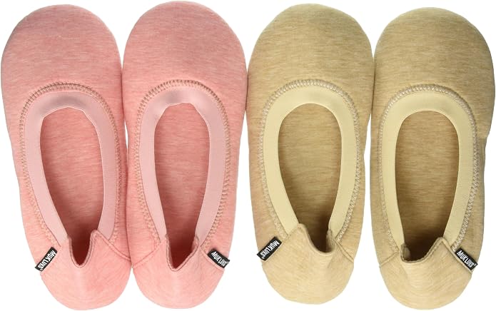 Muk Luks Women's 2 Pair Travel Ballerina Slipper Set