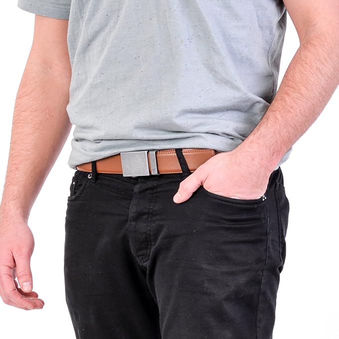 Mission Belt Men's Leather Ratchet Belt, 40mm Metal Collection