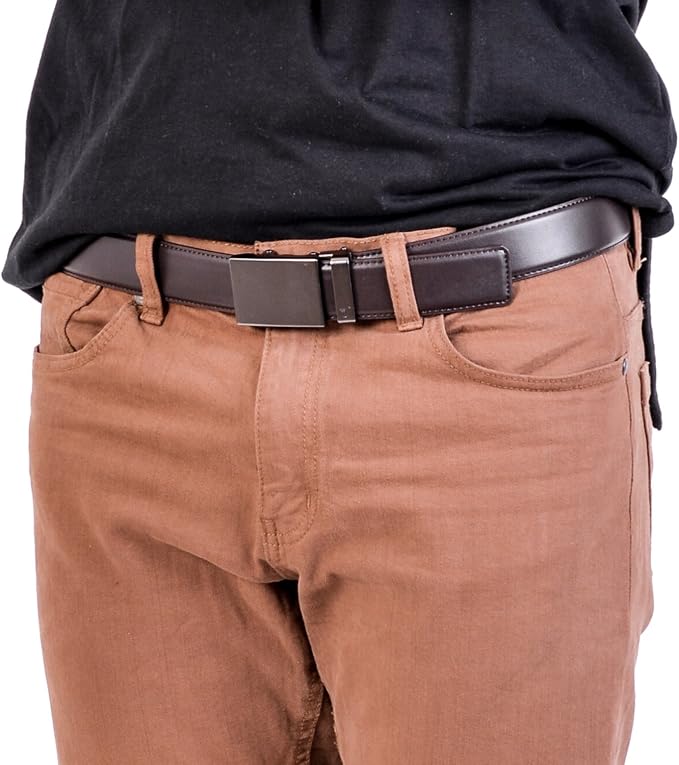 Mission Belt Men's Leather Ratchet Belt, 40mm Metal Collection