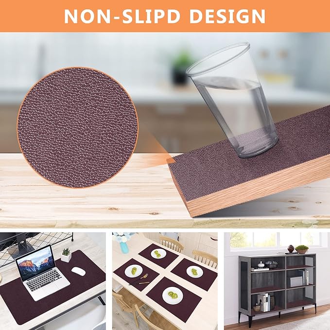 WochiTV Shelf Liner for Cabinets, Drawer Non Adhesive Non Slip Foam Mat for Kitchen, Pantry, Bathroom, Cupboard, Garage, Closet, Shelves, Drawer, Tool Box, Brown 23.6 x 354 inches