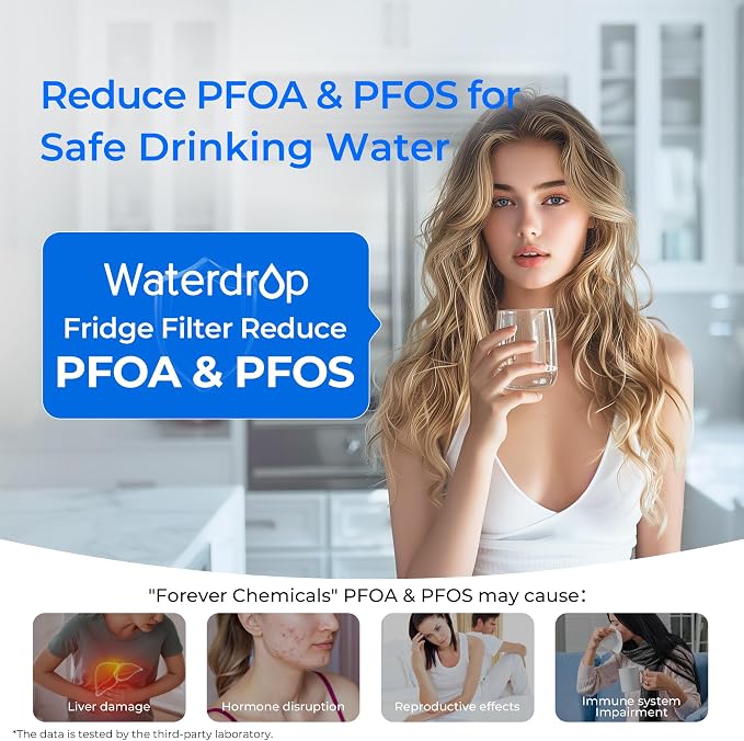 Waterdrop WD-F19C Replacement for GE® RPWFE®, RPWF (Built-in CHIP) Refrigerator Water Filter, Compatible with GFE28GYNFS, GFE28GELDS, PFE28KELDS, PFE28KYNFS, GFD28GELDS, PWE23KELDS