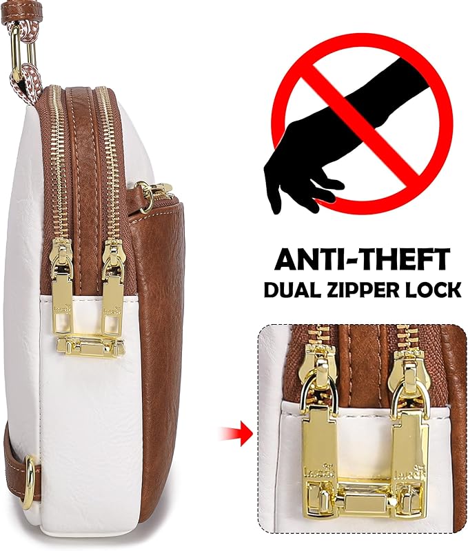 INICAT RFID Blocking Sling Bag, Anti Theft Crossbody Bag for Women Compact Travel Purses Vegan Leather