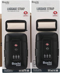 TSA Approved Luggage Straps Light Beige Set of 2 Anti-Burst Adjustable Polyester Suitcase Belts with 3-Dial Combination Lock, 190cm Heavy-Duty Travel Strap Prevents Accidental Opening