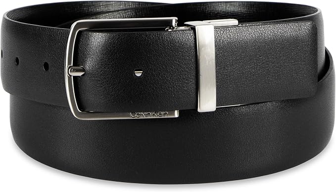 Calvin Klein Men’s Reversible Leather Belt - 2‑in‑1 Versatile Modern Style