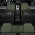 Motor Trend FlexTough Performance All Weather Rubber Car Floor Mats - 3 Piece Floor Mats Automotive Liners for Cars Truck SUV, Heavy-Duty Waterproof (Green)