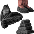 Premium Boot & Shoe Covers Disposable Booties - 200 Pack - Durable, Non-Slip, Non-Toxic, Water Resistant, Recyclable Protectors for Indoor & Outdoor - Large Size Fits Most Shoes
