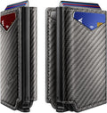 BULLIANT Men Wallet Leather Wallet Card Holders Money Clip for Men 10Cards-Magnetic Flip on Metal Case