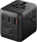 Insignia All-in-One Ground Travel Adapter Converter Series with USB Ports (20W All-in-1 Travel Adapter)