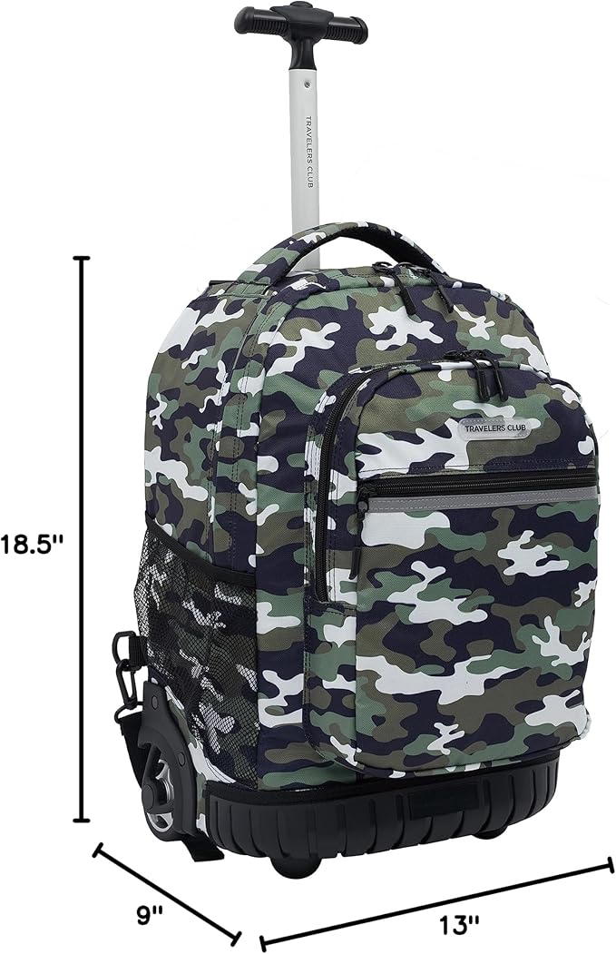 Travelers Club 18" Rolling Backpack with Shoulder Straps, Camo