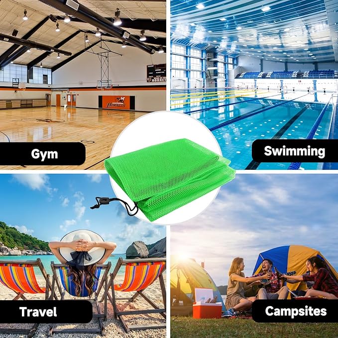 GSE Games & Sports Expert 24x36/30x40 X-Large Mesh Sports Equipment Drawstring Bag for Soccers, Basketballs, Footballs