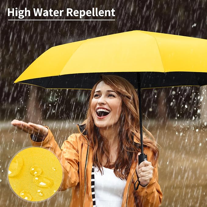 Seniny Windproof Travel Umbrella, Automatic Umbrellas for Rain, Portable & Compact Umbrellas for Backpack, Strong UV for Protection, Folding Small Sun Umbrella for Car, Walking