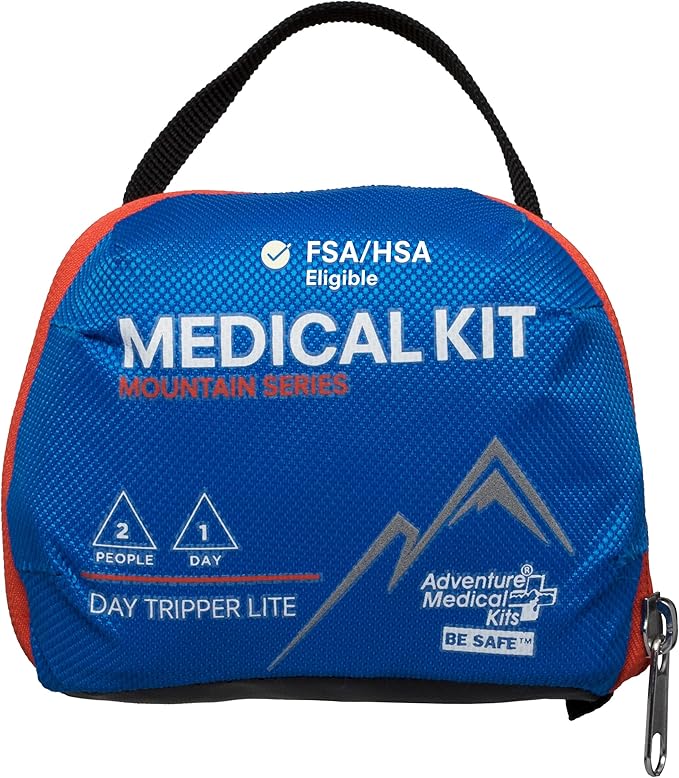 Adventure Medical Kits Mountain Series Medical Kit (Day Tripper Lite) - 59 Pieces, blue/orange, one size (0100-1000)