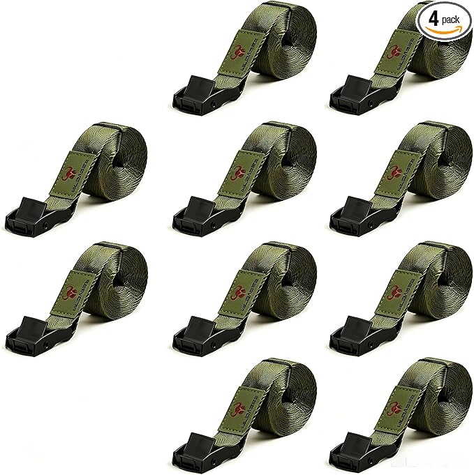 1" x 6.6' Trail Camera Strap,1800 lbs,Heavy-Duty Game Camera Strap,Tree Belts,Durable Nylon Fiber,Alloy Buckle (Pure Green 10Pack)