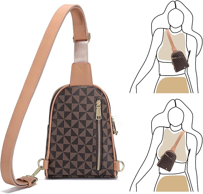 INICAT RFID Blocking Sling Bag, Anti Theft Crossbody Bag for Women Compact Travel Purses Vegan Leather