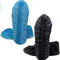 INNOVATIVE HAUS 100 Pack Extra Large Disposable Boot and Shoe Covers - Black and Blue Non-Slip, Water Resistant, Indoor Use