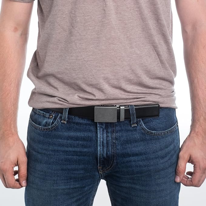 Mission Belt Men's Leather Ratchet Belt, 40mm Metal Collection