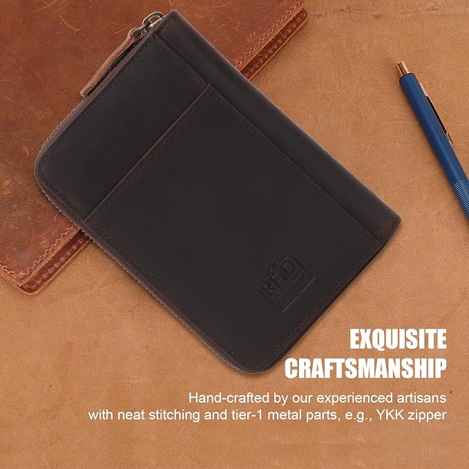 STAR VISTA Gino Full Grain Leather Passport Wallet, Zippered Travel Document Organizer for Exquisite Voyagers, RFID Blocking, AirTag Track, Dark Brown