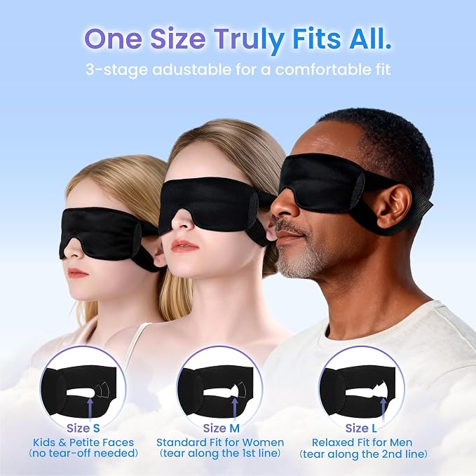 200-Pack Bulk Disposable Sleep Masks, Individually-Wrapped Eye Mask for Sleep, Blackout Night Mask Value Pack for Travel, Spa, Guests, Business Trips, Hospitals & Shift Workers